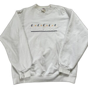 Vintage high cotton crewneck embroidered San Diego California sailboat Cottage